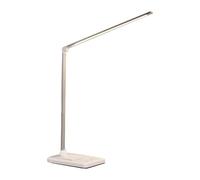 Lampe de bureau LED, lampe à intensité variable, 5 couleurs lumière et gradation continue, table pliable commande tactile, minuterie automatique, fonction mémoire Décoration de table(Blanc,6000mA)