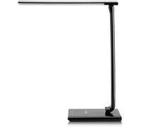 Lampe de bureau LED port USB 5 niveaux de luminosité 3 couleurs lumière tactile blanc-chaud lampe de bureau liseuse noir