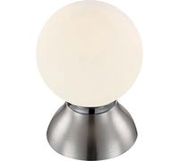 Lampe de bureau LED Lampe nickel mat chromé Boule de verre Salon Chambre à coucher