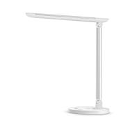 Lampe de Bureau LED rotative, Lampes de Table attentionnées, intensité Variable avec Port de Charge USB, 5 Modes d'éclairage avec 7 Niveaux de luminosité, contrôle Tactile (Couleur : Blanc) (Blanc).