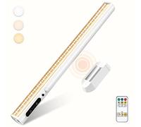 Lampe de Bureau LED Sans Fil avec Detecteur Mouvement, 4000mAh Rechargeable | Lumiere a pile USB,Reglette LED Cuisine Magnétique Télécommande, Éclairage Murale pour Placard, Tableau, Miroir, Armoire