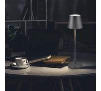 Lampe de Bureau LED Sans Fil Dimmable 2W 3000K Recharge Sans Fil Batterie Grise IP54