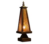 Lampe de Bureau LED Style Asie du Sud-Est Lampe de Bureau tissée Forme de Tour créative Rétro Style Ferme Lampe de Table de Chevet Salon Étude Hôtel Lampe de Table Lampe de Lecture