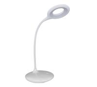 Lampe de bureau LED variateur tactile lampe de chevet lampe de table flexible blanche, batterie câble USB, plastique blanc, 5W 260lm blanc neutre, LxH 40x49 cm