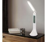 Lampe de table variateur tactile lampe de bureau horloge lampe de table de bureau mobile, blanc, LED 4W 195Lm blanc neutre, LxH 19x26 cm