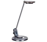 Lampe de Bureau Noir et Argenté en Aluminium et Pierre 45 cm à LED et USB Corvus [EEK: E]