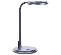 Lampe de Bureau Noir et Argenté en Pierre et Silicone 43 cm LED Bras Pliable Col [EEK: E]