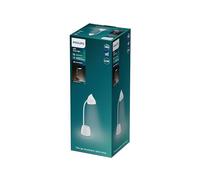 Lampe de bureau PHILIPS LED Hat [Lumière blanche froide 4000K - Blanc] 4,5W - Charge avec USB. pour l'intérieur de la maison, le travail, l'étude, l'éclairage de lecture