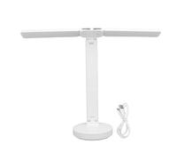 Lampe de bureau pliable et réglable, charge LED, soins des yeux, 3 Modes d'éclairage, double bras pivotant, lampe de bureau à intensité variable pour le bureau et la maison