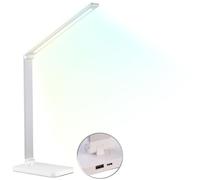 Lampe de bureau rechargeable LED CCT 280 lm - coloris argent / blanc [Lunartec]