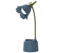 Lampe de Bureau Sans Fil Fleur Lampe de Bureau à LED Dimmable avec 3 Modes Fleur Tactile Lampe de Chevet USB Recharge Protection des Yeux Veilleuse pour Enfant, Apprendre & Lire (Bleu 2)
