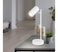 Lampe de table Lampe de table Lampe de bureau Liseuse, spot mobile, métal chromé blanc mat, 1x douille GU10, DxH 12x35cm