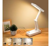 Lampe de Bureau,Table Lampes sans Fil,Lampe Portable & Pliable, Lampe Chevet avec 3 Luminosité & Graduable, Lampe LED Rechargeable, 2400 mAh pour Chambre Coucher, Lecture, Bureau