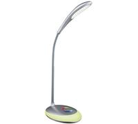Lampe de bureau tactile à changement de couleur, lampe de table tactile à intensité variable, lampe de table col de cygne, batterie, argent, 1x LED 3W blanc neutre 1x RGB 1,4W, H 48 cm