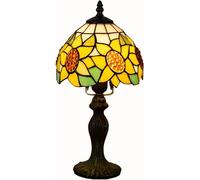Lampe de bureau, vitrail, table de chevet de chambre baroque bleue, accent de piano de lecture pour salon, commode, bureau à domicile, cadeau de décoration de dortoir, 20,3 x 20,3 x 35,6 cm, F (G)