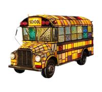 Lampe de bus scolaire, veilleuse de table en résine jaune de style vintage, éclairage décoratif en verre teinté avec lueur d'ambiance chaude (#A) KYm394 (jaune clair, taille unique)