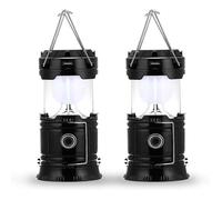 Lampe de camping à LED, prise et rechargeable solaire, avec batterie externe, étanche et coupe-vent, pour randonnée, camping, urgen