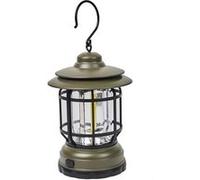 Lampe de camping avec crochet style tempête en plastique et métal vert kaki et noire - - ALTOBUY Vert