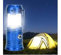 Lampe de camping LED portable - Lanterne torche solaire rechargeable USB super lumineuse alimentée par batterie pour le cam