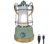 Lampe de Camping LED - Skandika Kiruna - look rétro avec Powerbank - Rechargeable - USB - 75 h Autonomie - Vert