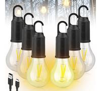 Lampe de camping rechargeable - 3 modes d'éclairage - Ampoule rechargeable avec batterie - Charge USB - Mini lanterne de camping - Luminosité réglable - Lumière de camping d'extérieur (5)