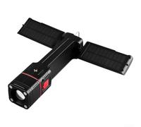 Lampe de camping rechargeable avec batterie externe haute luminosité COB LED lampe torche panneau solaire lampe d'extérieur pour la pêche jardin 21 x 5 cm (rouge)