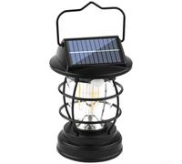 Lampe de camping rechargeable avec panneau solaire, 16 + 4 perles LED, détecteur de mouvement, quatre niveaux de luminosité, charge rapide de type C, éclairage extérieur longue distance (B)