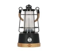 Lampe de Camping Rechargeable LED 6W 350lm IPX4 avec Corde de Chanvre Noir