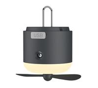 Lampe de camping rechargeable - Ventilateur de plafond USB, 1200 mAh luminaire portable avec poignée, paire d'appareils LED avec crochet, accessoire de voyage en plein air, ventilateur de tente pour