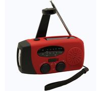 Lampe de camping solaire à manivelle,radio AM/FM,lampe de poche LED,dynamo à main multifonctionnel,charge USB,extérieur,62,2000mAh - Type red-EU