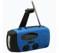 Lampe de camping solaire à manivelle,radio AM/FM,lampe de poche LED,dynamo à main multifonctionnel,charge USB,extérieur,62,2000mAh - Type blue-EU