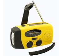 Lampe de camping solaire à manivelle,radio AM/FM,lampe de poche LED,dynamo à main multifonctionnel,charge USB,extérieur,62,2000mAh - Type yellow-EU