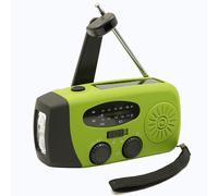 Lampe de camping solaire à manivelle,radio AM/FM,lampe de poche LED,dynamo à main multifonctionnel,charge USB,extérieur,62,2000mAh - Type green-EU