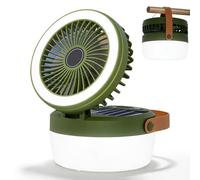 Lampe De Camping Solaire Led Avec Ventilateur, Ventilateur De Camping Avec Lumière, Plafonnier Portable Pour Tente, Éclairage Et Ventilation Rechargeable