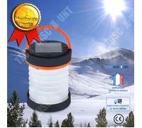 Lampe De Camping Solaire Pliable Lampe Imperméable Batterie Urgence Chargeur Usb Rouge Campement Forêt Tente Charge Complète