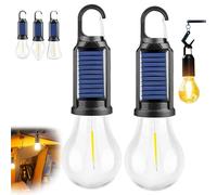 Lampe de camping solaire rechargeable, ampoules de tente d'extérieur rechargeables, multifonctionnelles, étanches, rechargeables par USB, lanterne de camping LED (sphériques x 2)