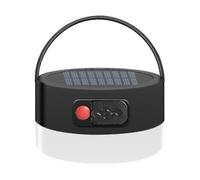 Lampe de camping solaire, rechargeable par USB, lampe portable d'extérieur, étanche, ronde, lumière blanc chaud (1 pièce, blanche)