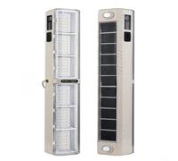 Lampe de camping solaire rechargeable portable avec 6 modes, 108 LED jusqu'à 24 h, suspension magnétique pour tente extérieure beige (version longue)