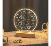 Lampe de carte stellaire personnalisée pour maman - Veilleuse LED personnalisée avec motif de constellation et message - Cadeau unique de fête des mères, d'anniversaire ou de Noël - Décor céleste en a