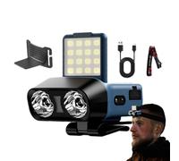 Lampe de casque rechargeable - Lampe de poche 900 , détection latérale réglable | Éclairage de casque mains libres à clipser, pour Camping en plein air, course à pied, pêche, randonnée, sécurité