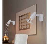 Applique lampe de salon lampe de chambre applique lampe de couloir, plastique blanc, 1x spot mobile E14, H 12 cm, lot de 2