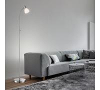 Lampadaire lampadaire lampe de salon lampe de chambre lampadaire, métal verre nickel blanc, spot mobile, E14, H 146 cm