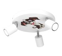 Lampe De Chambre Plafonnier Blanc Ø 30Cm Orientable 3X GU10 Métal Spotlights
