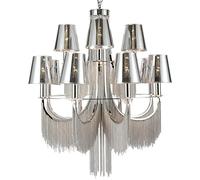 Lampe DE CHANDELAGE PLAFICALE, Europe Pildel Chandelier PVC Nuances Chrome Metal Pendant Pandre Éclairage LED