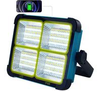 Lampe de chantier LED - 100 W rechargeable - 10 000 lumens - Projecteur LED - Solaire et batterie - Lampe de travail - Rechargeable