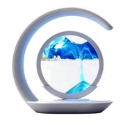 Lampe de chargement sans fil - Base de sable dynamique 3D Art Light, lampe sablier rotative | Chargeur sans fil de sable mobile, pour Table de bureau, nuit, salle de bain, méditation à domicile