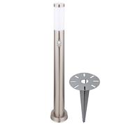 Lampe de chemin avec détecteur de mouvement Lampe de jardin sur piquet Lampadaire d'extérieur LED, acier inoxydable argent, 11W 1055lm 3000K, DxH 7,6x80 cm
