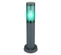 Lampe de chemin extérieur lampadaire lampadaire en acier inoxydable anthracite, fumée, télécommande dimmable, 1x LED RGB 8,5W 806Lm blanc chaud, DxH 7,6x45cm
