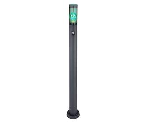 Lampe de chemin LED avec détecteur de mouvement lampadaire extérieur dimmable avec télécommande borne lumineuse extérieur, changement de couleur RVB, fumée 8,5W 806lm blanc chaud, DxH 12,7x110cm
