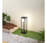 Lampe de chemin solaire à LED Lucande « Nilea », 50 cm, noire, avec capteur, noir, Aluminium, Moderne, Lampe Solaire